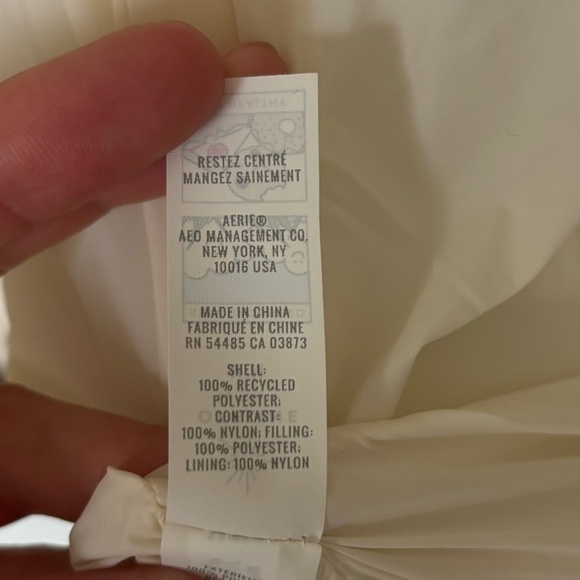 Offline by Aerie Quilted Knit Cardigan Puffer Cream Navy Oversized Sweater Cozy - Picture 9 of 12